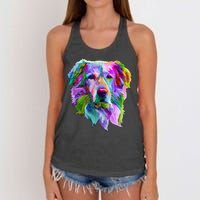 Colorful Golden Retriever Women's Knotted Racerback Tank