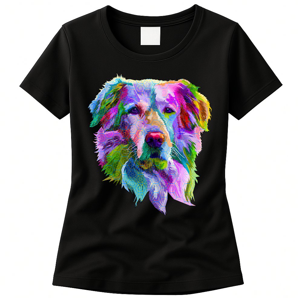 Colorful Golden Retriever Womens T-Shirt