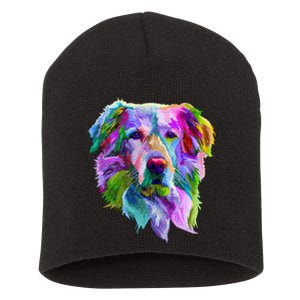 Colorful Golden Retriever Short Acrylic Beanie