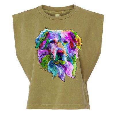 Colorful Golden Retriever Garment-Dyed Women's Muscle Tee