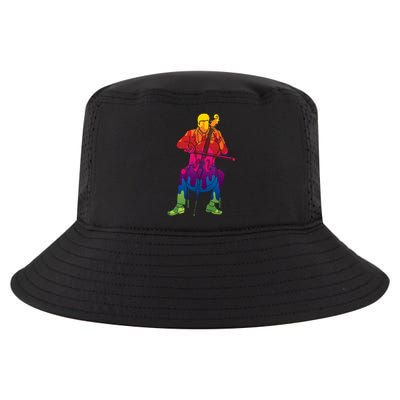 Colorful Guy Playing The Cello Cool Comfort Performance Bucket Hat