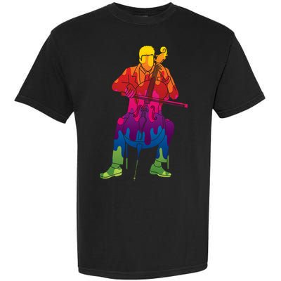 Colorful Guy Playing The Cello Garment-Dyed Heavyweight T-Shirt