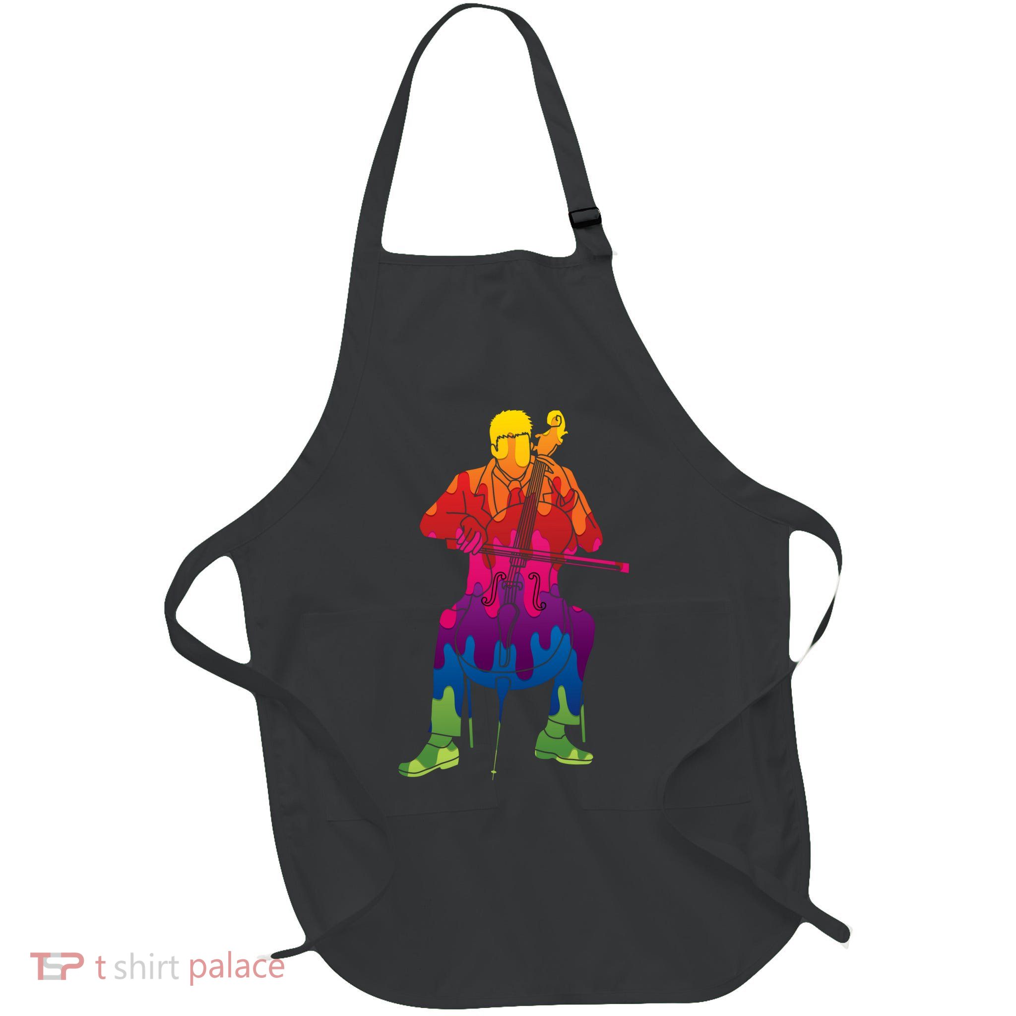 Colorful Guy Playing The Cello Apron