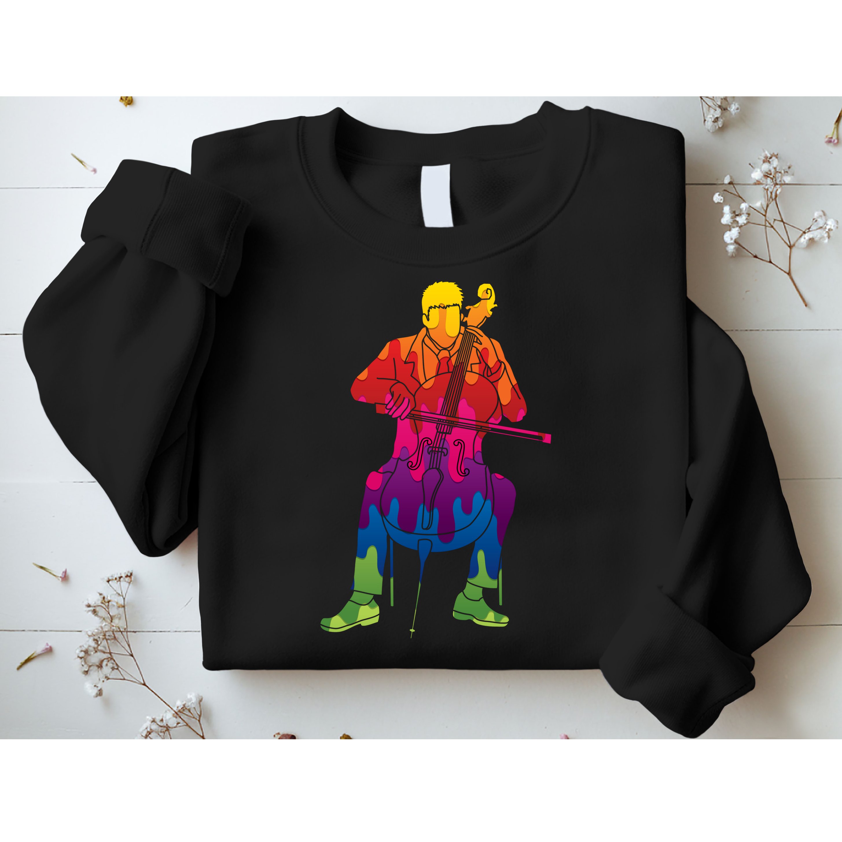 Colorful Guy Playing The Cello Sweatshirt