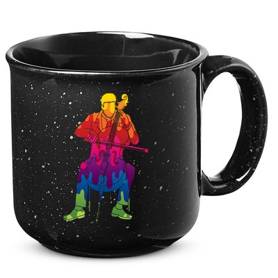 Colorful Guy Playing The Cello 15oz Campfire Ceramic Mug