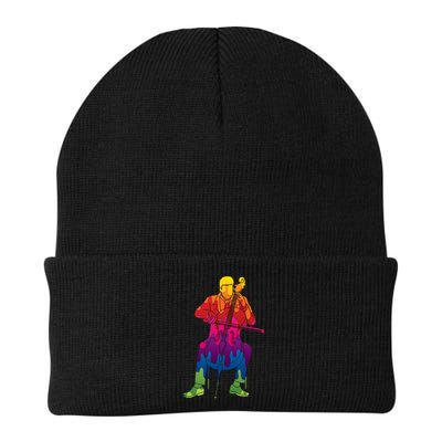 Colorful Guy Playing The Cello Beanie