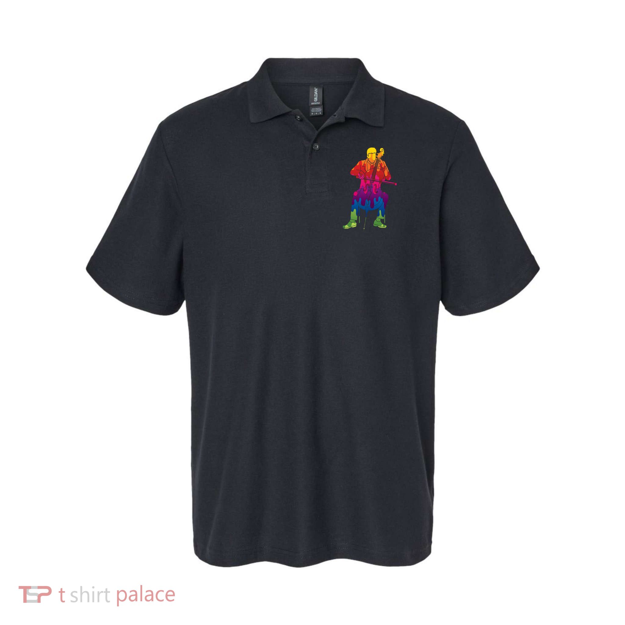 Colorful Guy Playing The Cello Polo