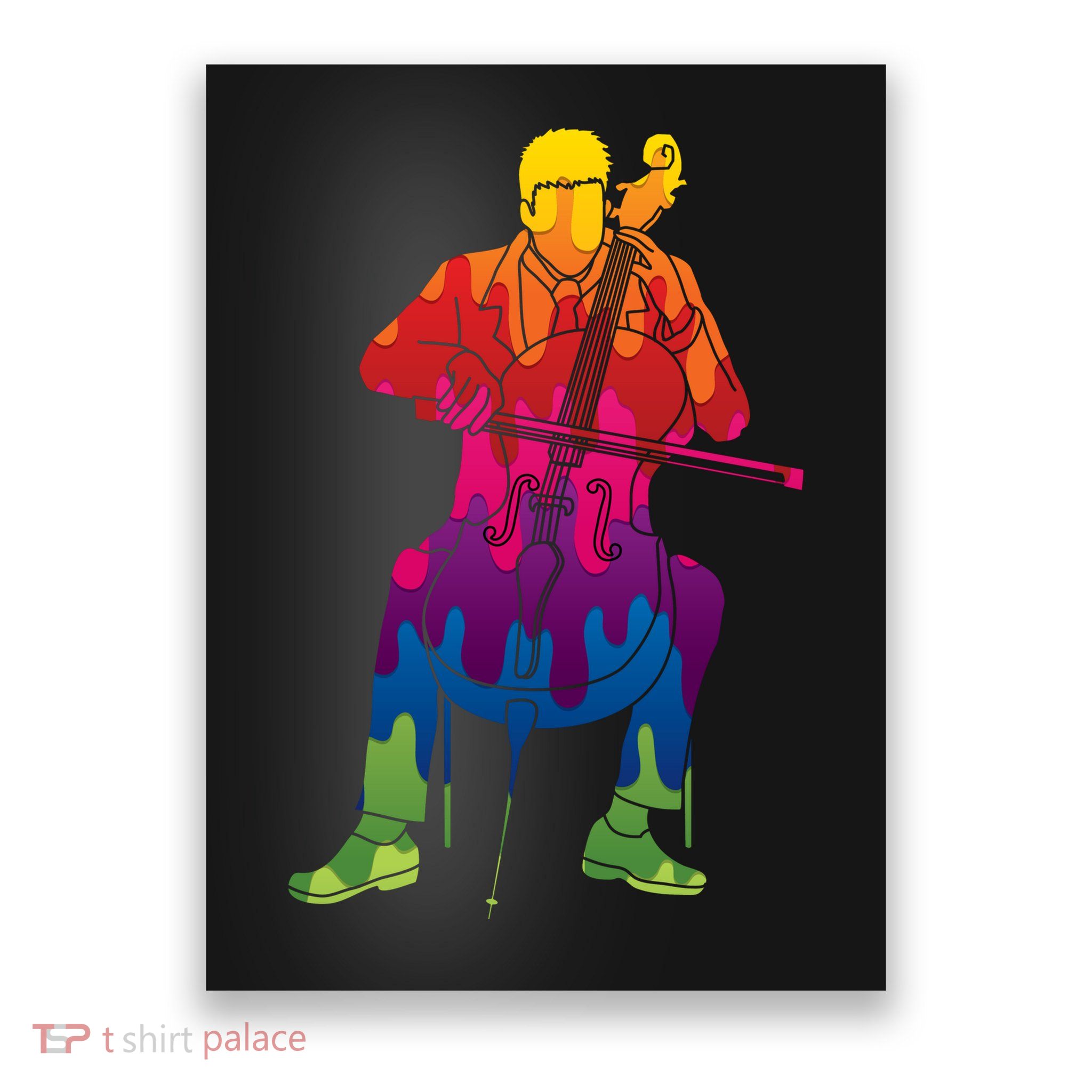 Colorful Guy Playing The Cello Poster