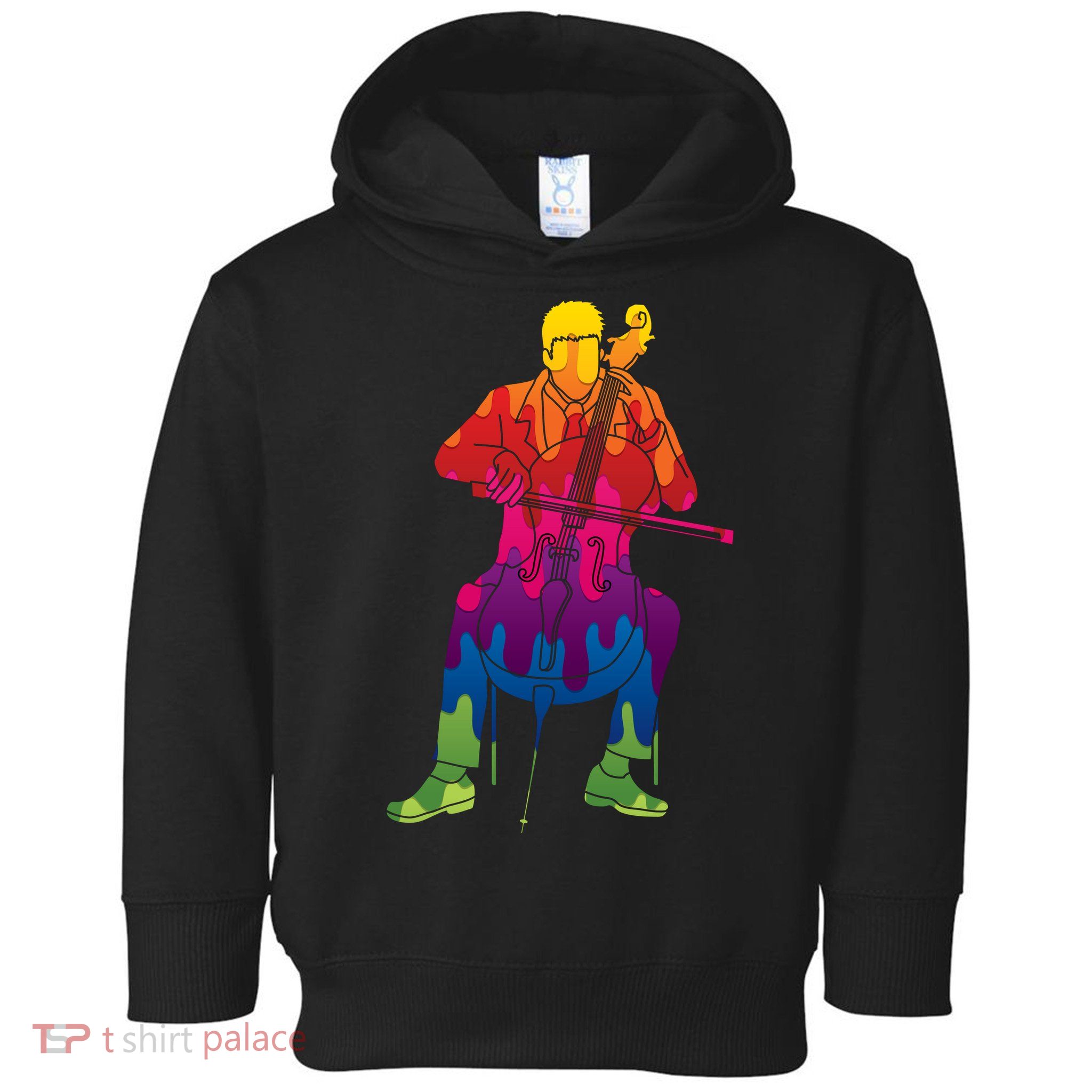 Colorful Guy Playing The Cello Toddler Hoodie
