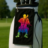 Colorful Guy Playing The Cello Golf Towel