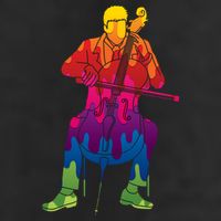 Colorful Guy Playing The Cello Golf Towel