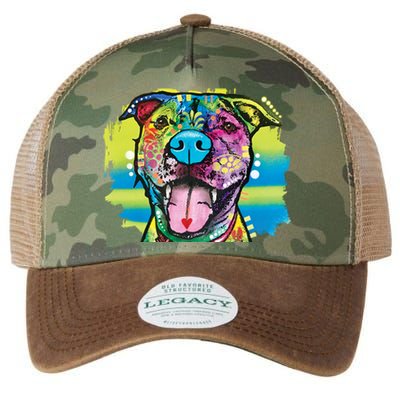 Colorful Happy Pitbull Legacy Tie Dye Trucker Hat