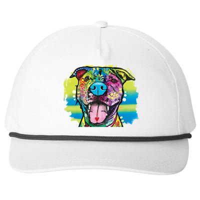 Colorful Happy Pitbull Snapback Five-Panel Rope Hat