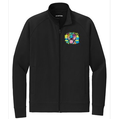 Colorful Happy Pitbull Stretch Full-Zip Cadet Jacket