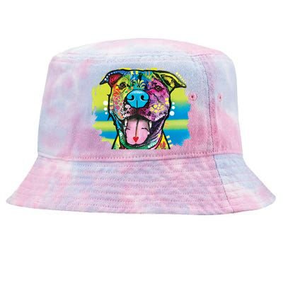 Colorful Happy Pitbull Tie-Dyed Bucket Hat