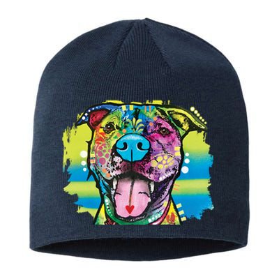 Colorful Happy Pitbull Sustainable Beanie