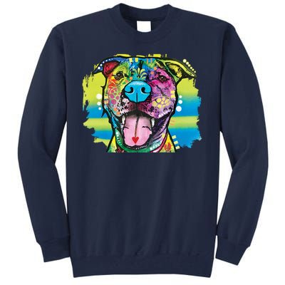 Colorful Happy Pitbull Tall Sweatshirt