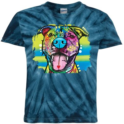 Colorful Happy Pitbull Kids Tie-Dye T-Shirt