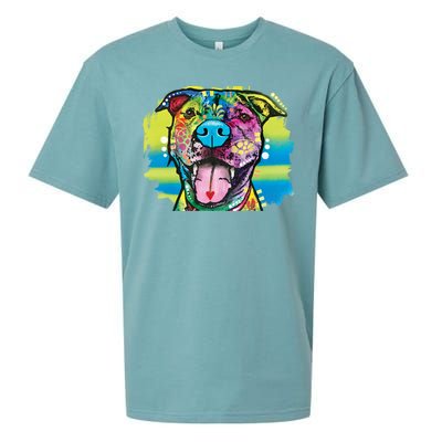 Colorful Happy Pitbull Sueded Cloud Jersey T-Shirt