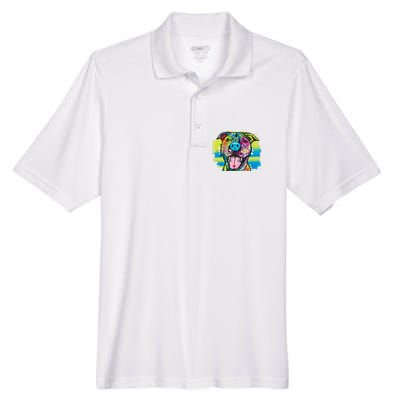 Colorful Happy Pitbull Men's Origin Performance Pique Polo