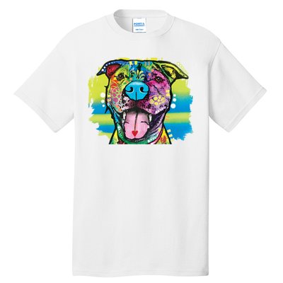 Colorful Happy Pitbull Tall T-Shirt