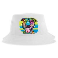 Colorful Happy Pitbull Sustainable Bucket Hat