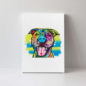 Colorful Happy Pitbull Canvas