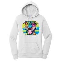 Colorful Happy Pitbull Women's Pullover Hoodie