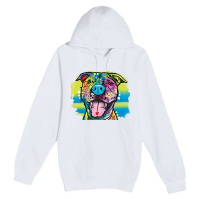 Colorful Happy Pitbull Premium Pullover Hoodie