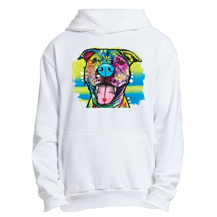 Colorful Happy Pitbull Urban Pullover Hoodie