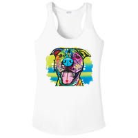 Colorful Happy Pitbull Ladies PosiCharge Competitor Racerback Tank