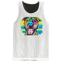 Colorful Happy Pitbull Mesh Reversible Basketball Jersey Tank