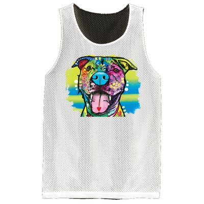 Colorful Happy Pitbull Mesh Reversible Basketball Jersey Tank