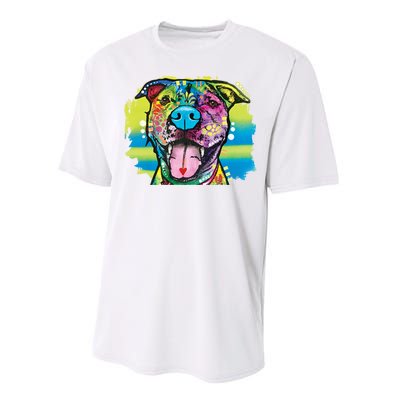 Colorful Happy Pitbull Performance Sprint T-Shirt