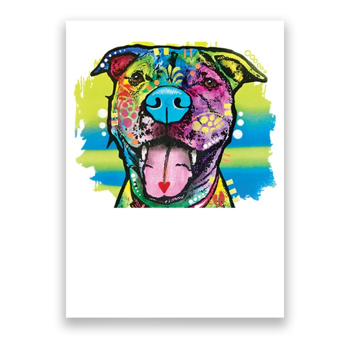 Colorful Happy Pitbull Poster