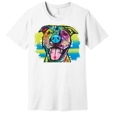 Colorful Happy Pitbull Premium T-Shirt