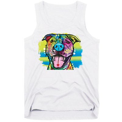 Colorful Happy Pitbull Tank Top