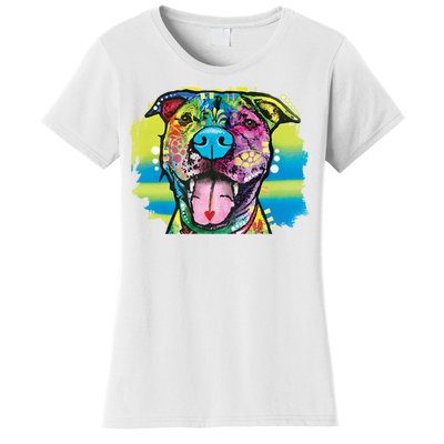 Colorful Happy Pitbull Women's T-Shirt