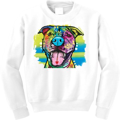 Colorful Happy Pitbull Kids Sweatshirt