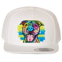 Colorful Happy Pitbull Wool Snapback Cap