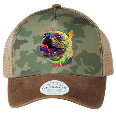 Colorful Happy Pug Smiling Legacy Tie Dye Trucker Hat