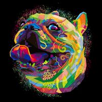 Colorful Happy Pug Smiling Apron