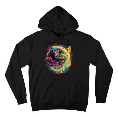Colorful Happy Pug Smiling Tall Hoodie
