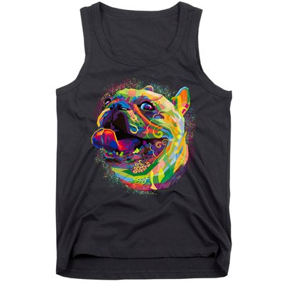 Colorful Happy Pug Smiling Tank Top