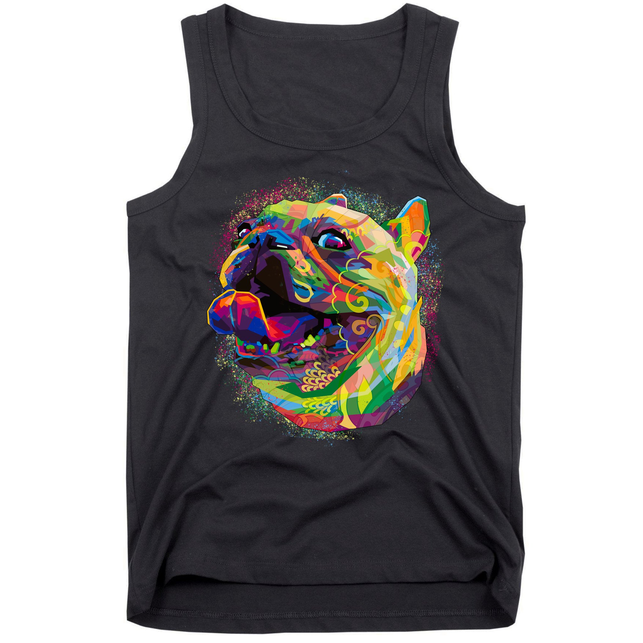 Colorful Happy Pug Smiling Tank Top