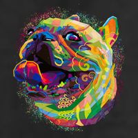 Colorful Happy Pug Smiling Golf Towel