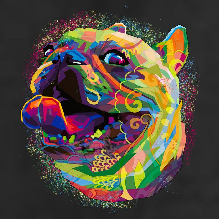 Colorful Happy Pug Smiling Golf Towel