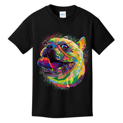 Colorful Happy Pug Smiling Kids T-Shirt