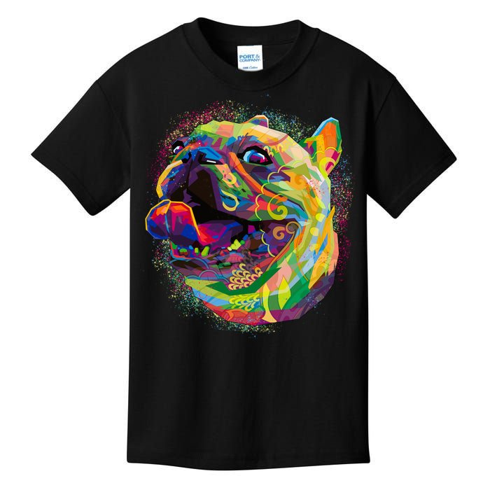 Colorful Happy Pug Smiling Kids T-Shirt