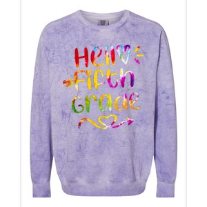 Colorful Hello Fifth Grade Colorblast Crewneck Sweatshirt